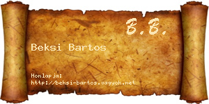 Beksi Bartos névjegykártya
